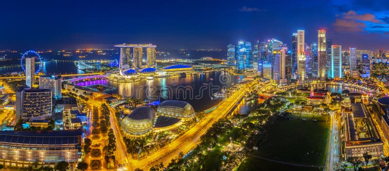 Singapore Skyline At Night