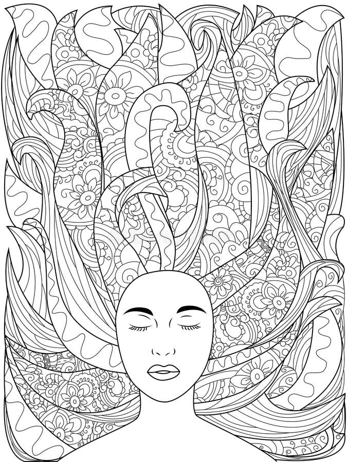 Beautiful girl coloring pages Royalty Free Vector Image