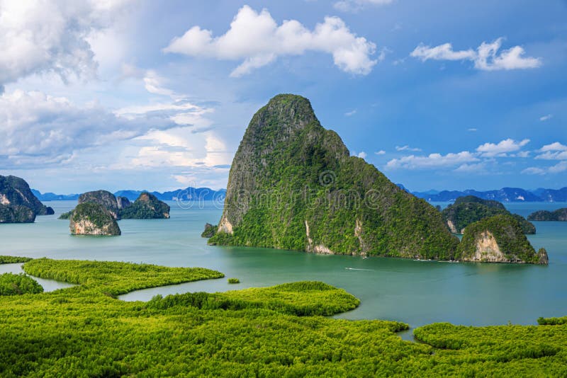 Beautiful Sky and Sea Phang Nga Bay Sametnangshebackground Stock Image