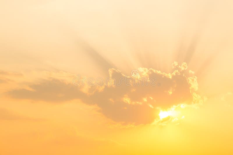 Beautiful Sky Sun Behind Cloud Light Ray Stock Image Image of morning