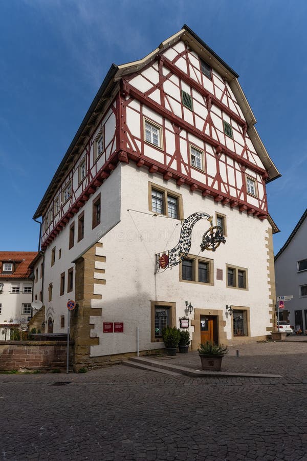 Beautiful small half timbered house restaurant royalty free stock images