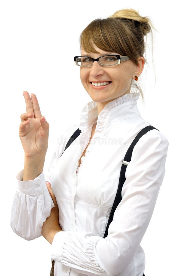 Beautiful smiling businesswoman in glasses