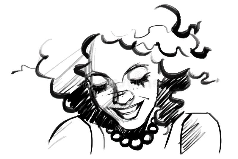 Beautiful Smiling Woman Face with Curly Hair. Isolated Pencil Sketch Over White Stock Illustration - Illustration of person, expression: 70016883 Beautiful Smiling Woman Face with Curly Hair. Isolated Pencil Sketch Over White Stock Illustration - Illustration of person, expression: 70016883
