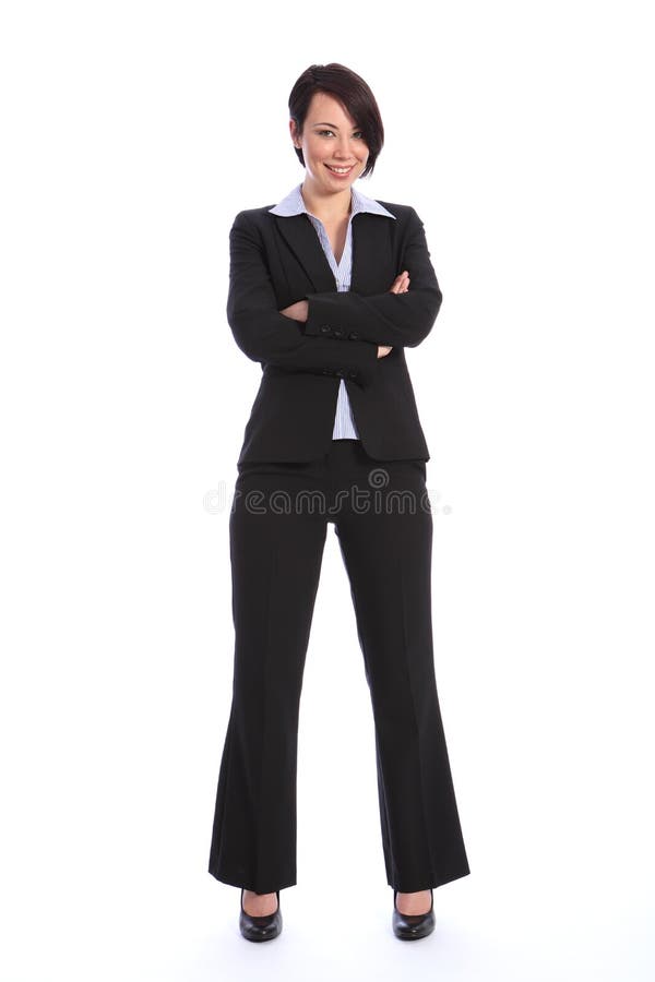 Beautiful smiling young business woman in suit