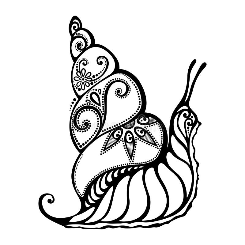 Beautiful Snail, Exotic Insect royalty free illustration
