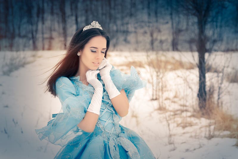 Beautiful Snow Queen in Winter Decor royalty free stock images Beautiful Snow Queen in Winter Decor royalty free stock images