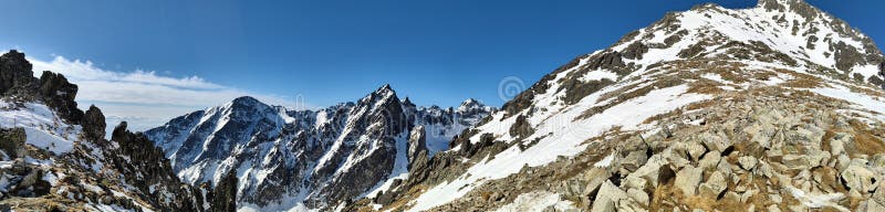 Beautiful snowy hills in High Tatras mountains, Slovakia