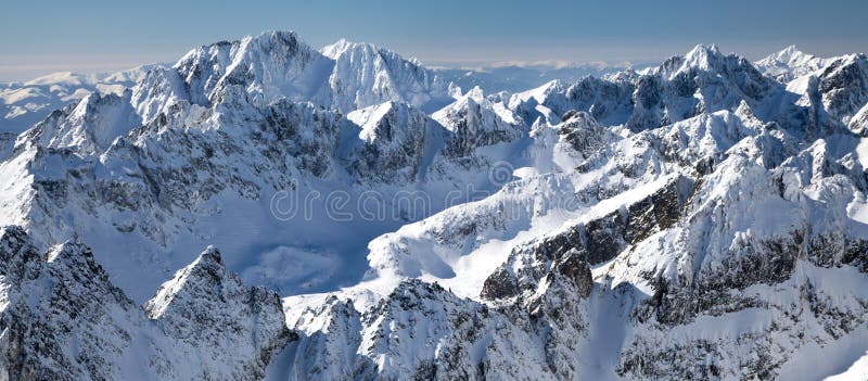 Beautiful snowy hills in High Tatras mountains, Slovakia