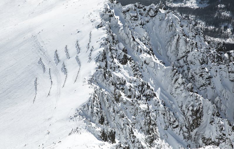 Beautiful snowy hills in High Tatras mountains, Slovakia