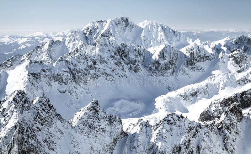 Beautiful snowy hills in High Tatras mountains, Slovakia