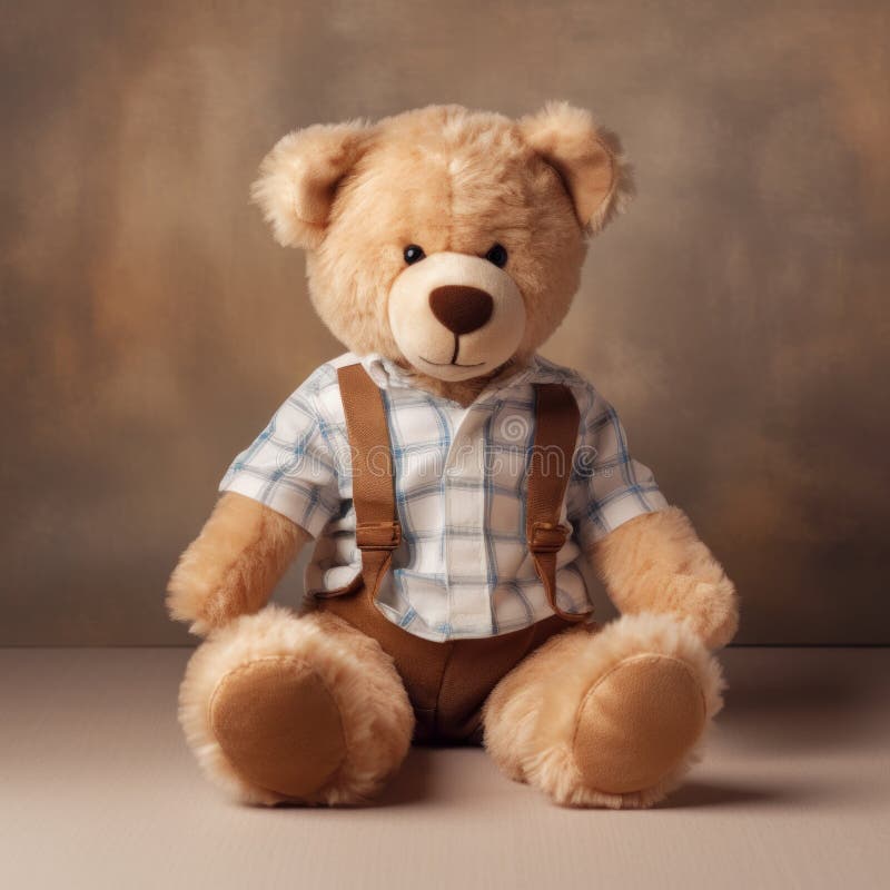 Beautiful Soft Cuddly Teddy Bear Wearing Clothes Generative AI Stock ...