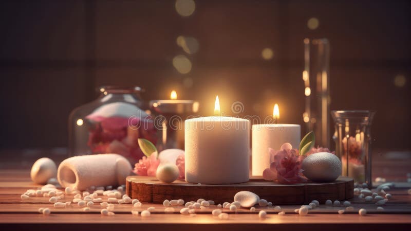 Beautiful spa composition background. Generative AI.