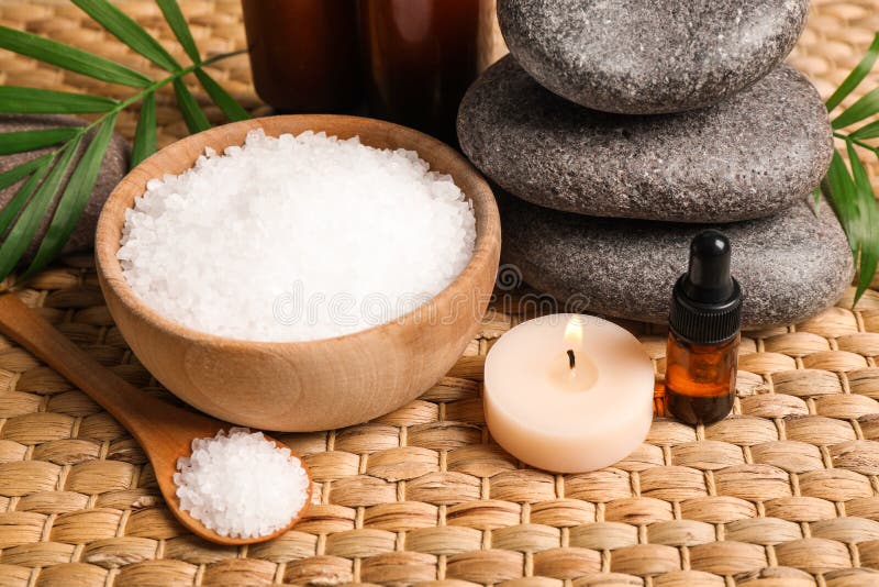 Beautiful Spa Composition with Bath Salt Stock Photo Image of