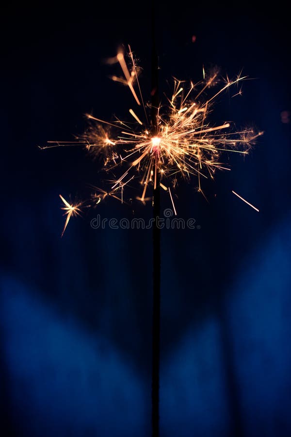 Beautiful sparkler glowing with powerful light