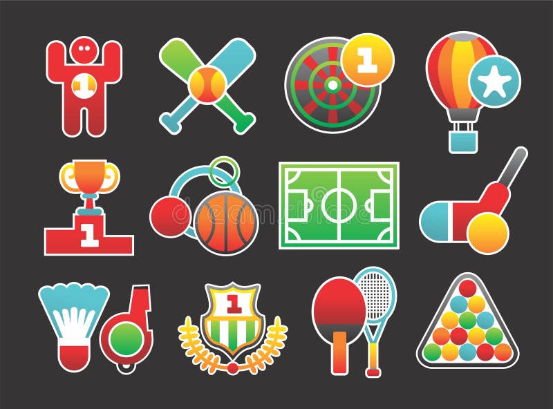 Beautiful sports icons royalty free illustration