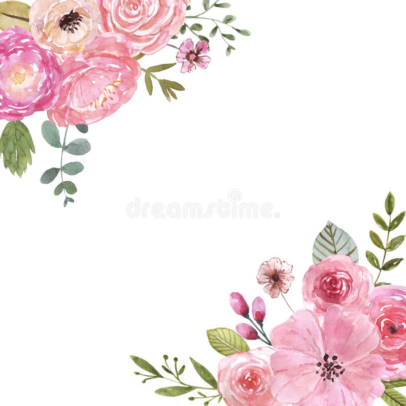 Pink Flowers Vertical Seamless Pattern Background Stock Vector ...
