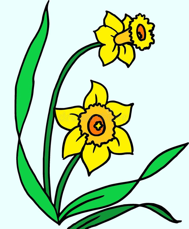 Beautiful Flowers Illustration, Yellow Daffodils Logo, Earth Day New ...