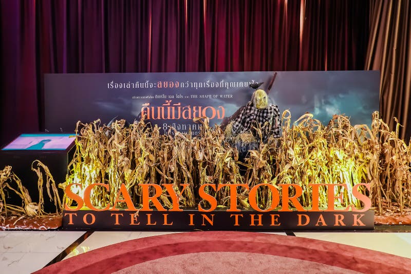 A beautiful standee of a movie called Scary Stories to Tell in the Dark display at the cinema to promote the movie. BANGKOK, THAILAND, 15 Aug 2019 - A beautiful stock image A beautiful standee of a movie called Scary Stories to Tell in the Dark display at the cinema to promote the movie. BANGKOK, THAILAND, 15 Aug 2019 - A beautiful stock image