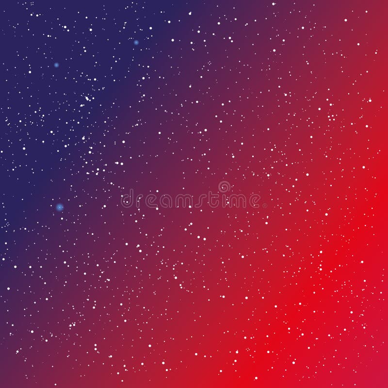 Beautiful Starry Night Sky Above the Pine Forest, Vector Illustrator