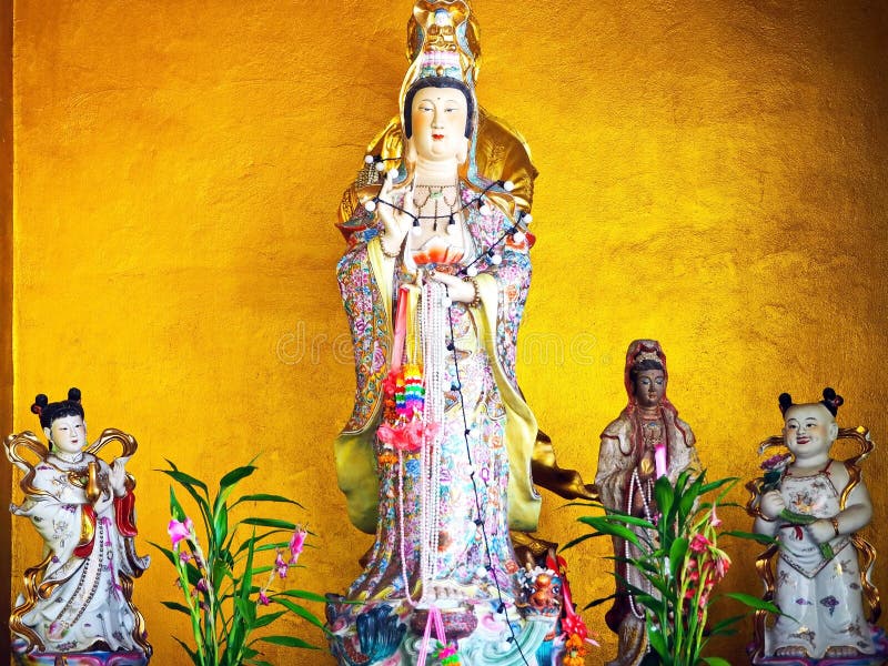 Statue Of Guan Yin (goddess Of Mercy) , Buddhism Symbol In China Stock
