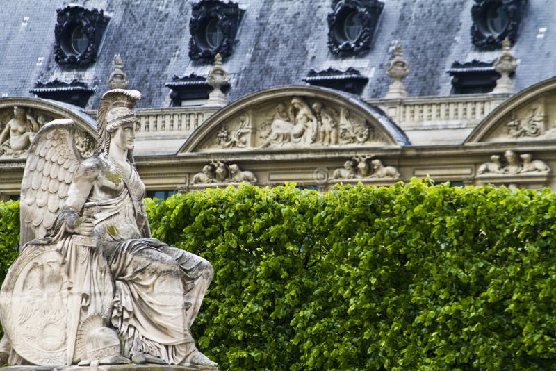 beautiful statues located on the Avenue des Champs-Elysees in Paris, France