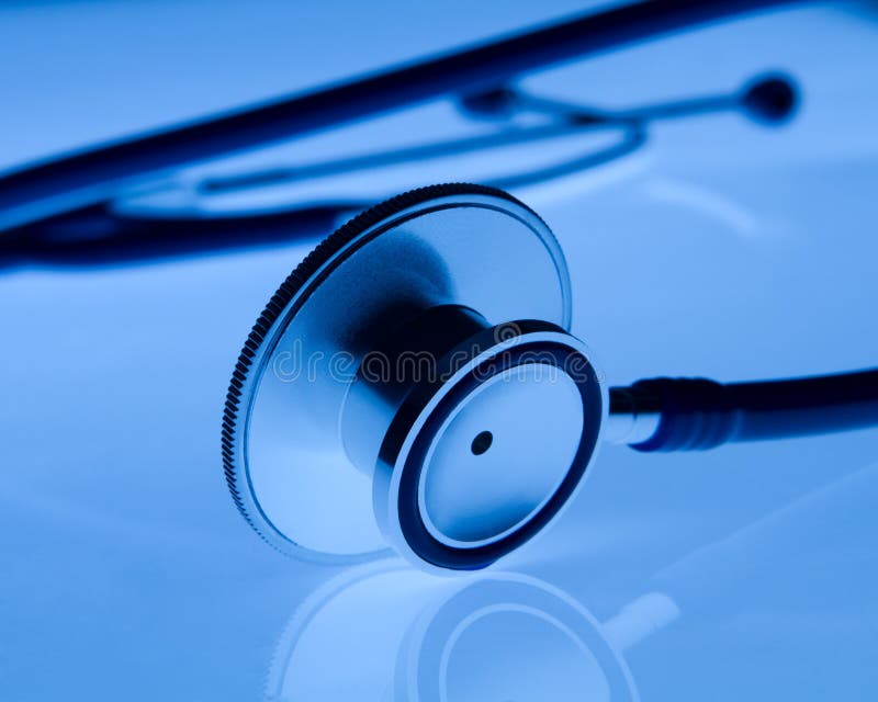 Blue Stethoscope Isolated in White Stock Photo Image of listen, measurement 19178898