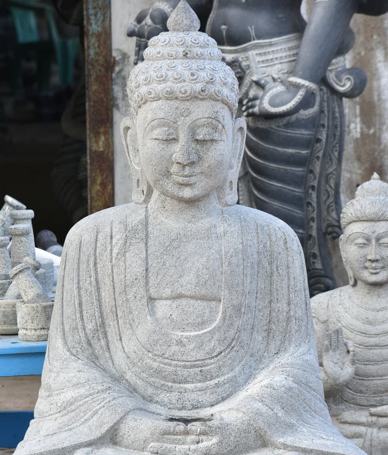 Beautiful Stone Carved Idols at a Street Shop Stock Image - Image of ...