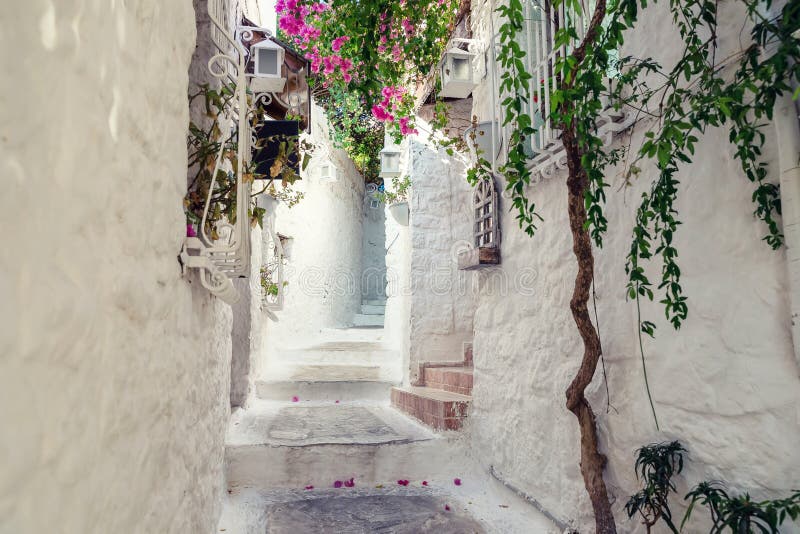 Beautiful Streets of Old Marmaris. Narrow Streets with Stairs among the ...