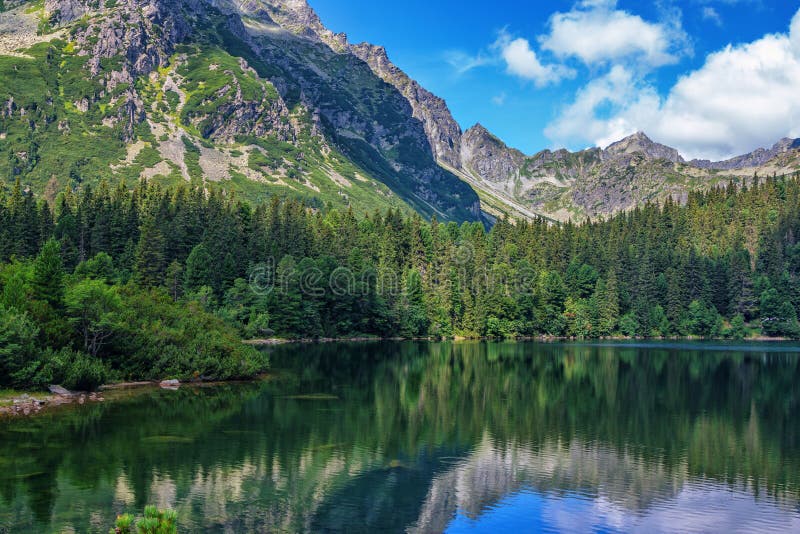 Beautiful summer landscape of High Tatras, Slovakia - Poprad lake