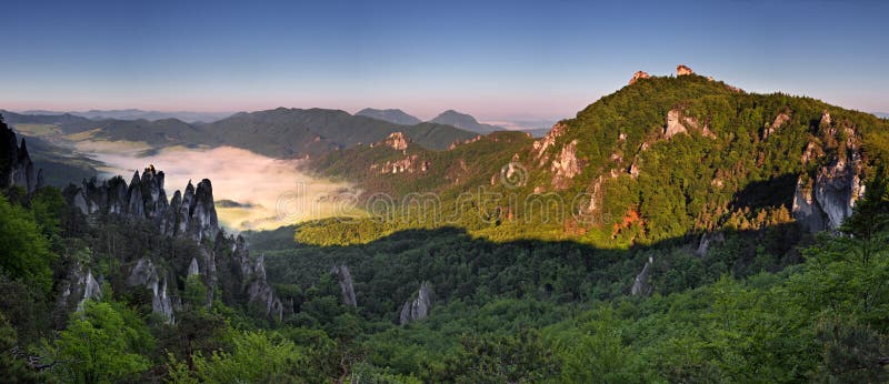 Beautiful summer landscape with inversion