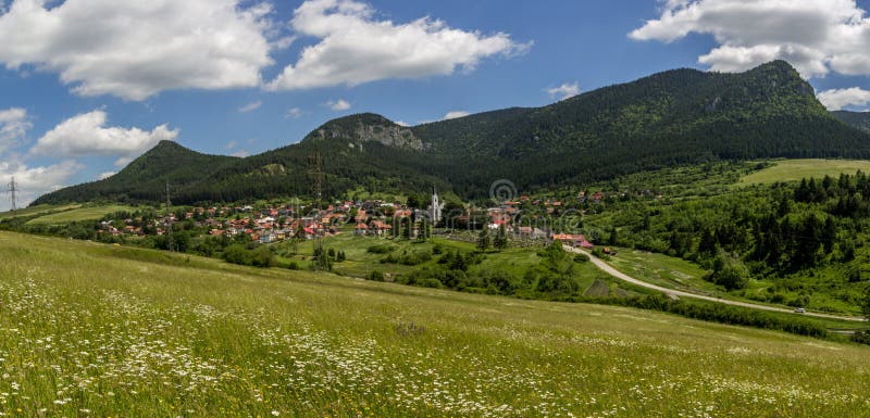 Beautiful summer view on Valaska Dubova village, Slovakia