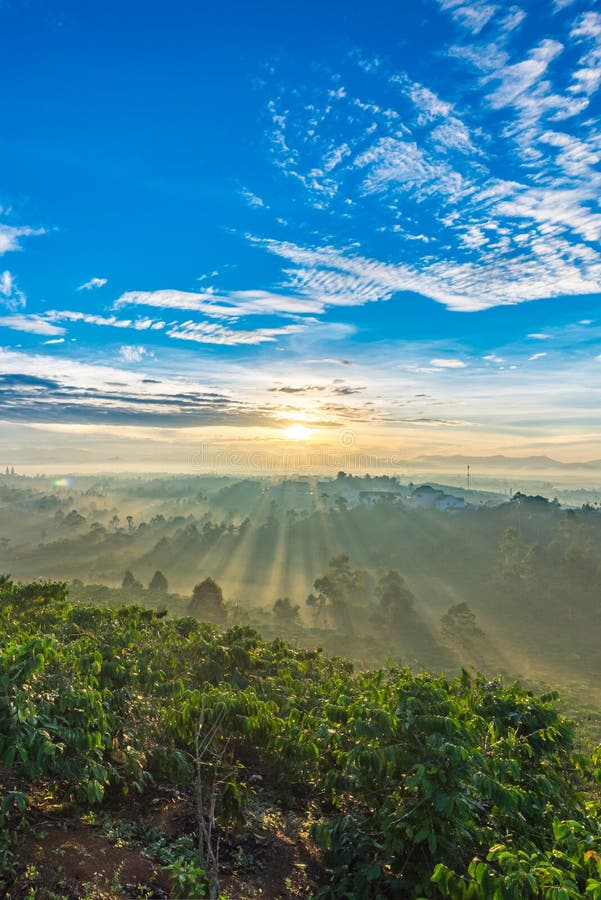 Beautiful Sunrise Morning in Bao Loc City, Vietnam Stock Image - Image ...