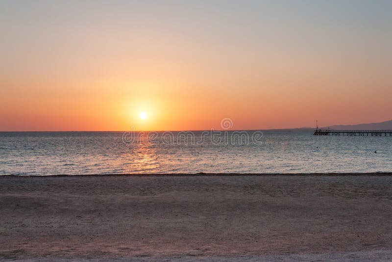 Beautiful sunrise on the Red Sea