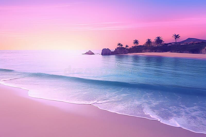 Beautiful Sunrise on the Tropical Beach, Colorful Sunset Over the Sea ...