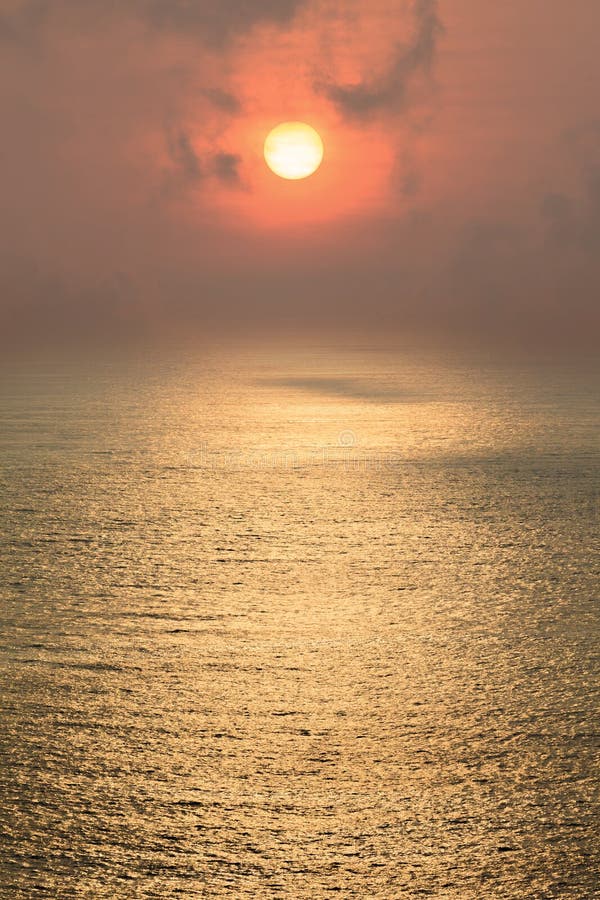 Beautiful Sunset Above Sea Air Pollution Day Stock Photos Free