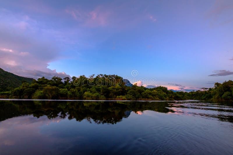 Beautiful Sunset in the Amazon stock photos