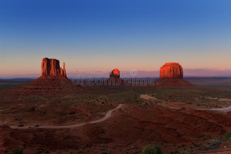 Sunset over Monument Valley Tribal Park in Utah-Arizona border, USA stock image Sunset over Monument Valley Tribal Park in Utah-Arizona border, USA stock image