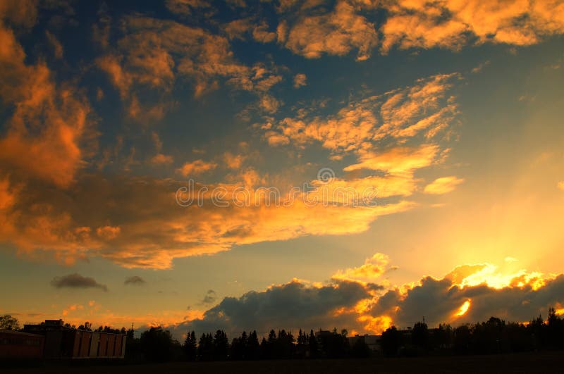 Beautiful Sunset on a Cloudy Day Stock Image Image of dusk, land 63115403