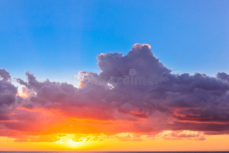 Beautiful sunset with colorful sky royalty free stock photos