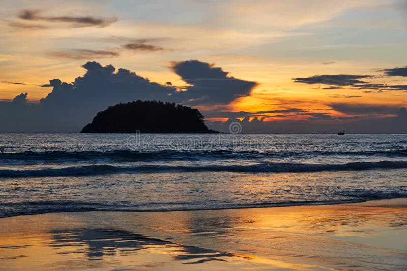 Beautiful sunset at Kata beach, Phuket