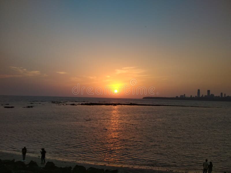 Marine Drive Sunset stock image. Image of click, scene 180263309