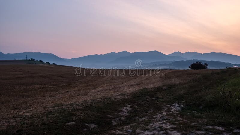 Krásny západ slnka v Tatrách, Slovensko