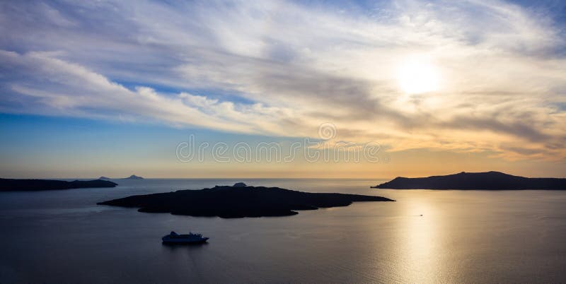 Beautiful sunset over sea water