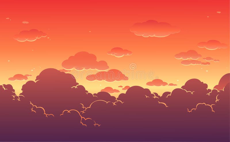 Beautiful Sunset Sky Background. Vector Illustration. Stock Illustration -  Illustration of twilight, landscape: 116848737