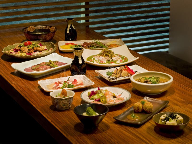 Beautiful Table of Japanese Food Stock Photo Image of japan, bowl