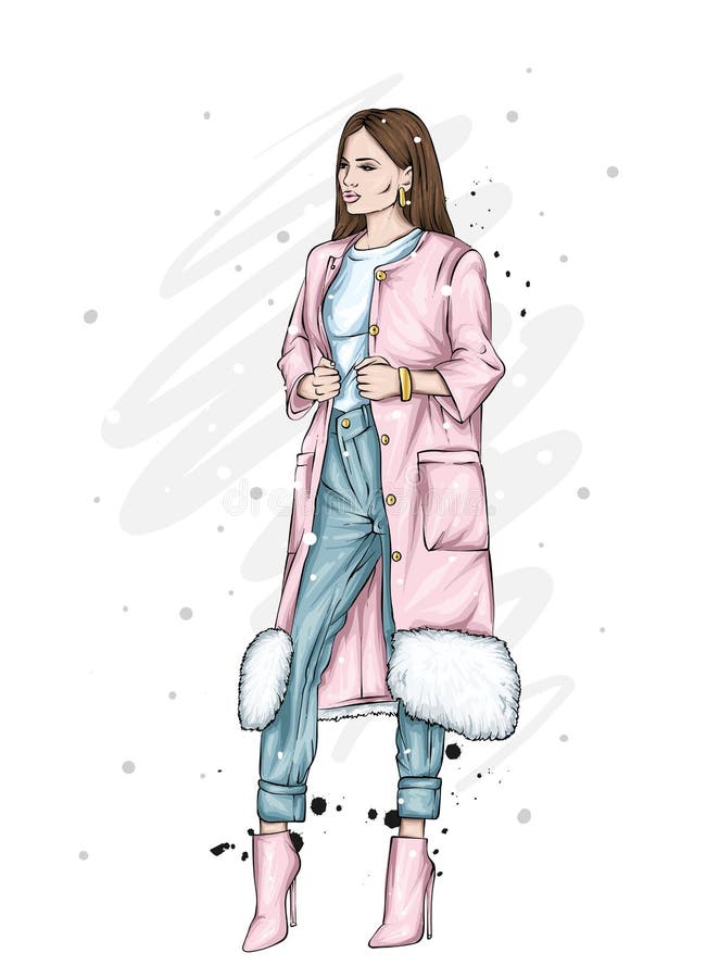 Beautiful Girl In A Coat And Pants With A Bouquet Of Fashion And Style, Clothes And Flowers And Spring Stock Vector Illustration Of Hair, Blouse: 165995436 | Coat With Flowers Beautiful Girl In A Coat And Pants With A Bouquet Of Fashion And Style, Clothes And Flowers And Spring Stock Vector Illustration Of Hair, Blouse: 165995436 | Coat With Flowers