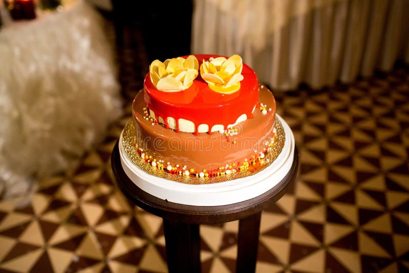 Beautiful and tasty cake at wedding reception royalty free stock images Beautiful and tasty cake at wedding reception royalty free stock images