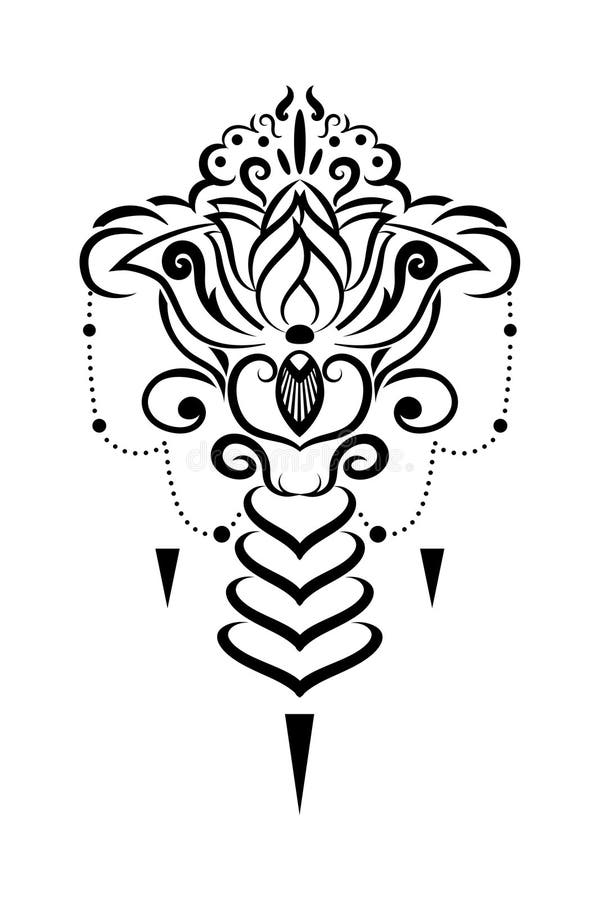 Beautiful Tattoo of a Lotus Style Stock Vector - Illustration of spiritual, bohemian: 167121116 Beautiful Tattoo of a Lotus Style Stock Vector - Illustration of spiritual, bohemian: 167121116