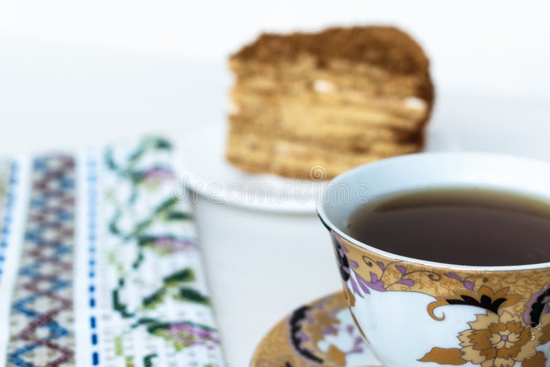Beautiful Tea Cup with Golden Patterns in Focus Closeup Stock Photo Image of dishware, baking