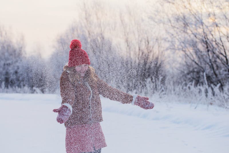 Beautiful Teen Girl Outdoor in Winter Stock Photo - Image of beauty ...